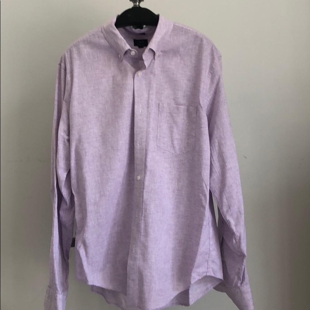 J. Crew Factory Men’s button down purple/white